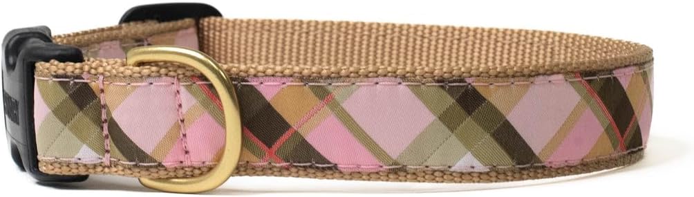 Up Country Dog Collar - Pink Plaid (Small Narrow - fits Necks 9"-15)