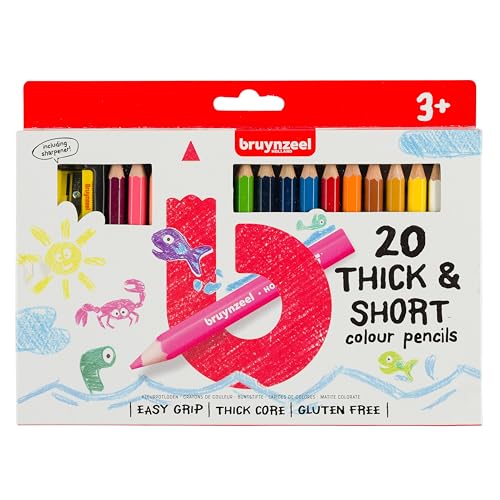 Bruynzeel Short and Thick Colour Pencils 20-Piece Set