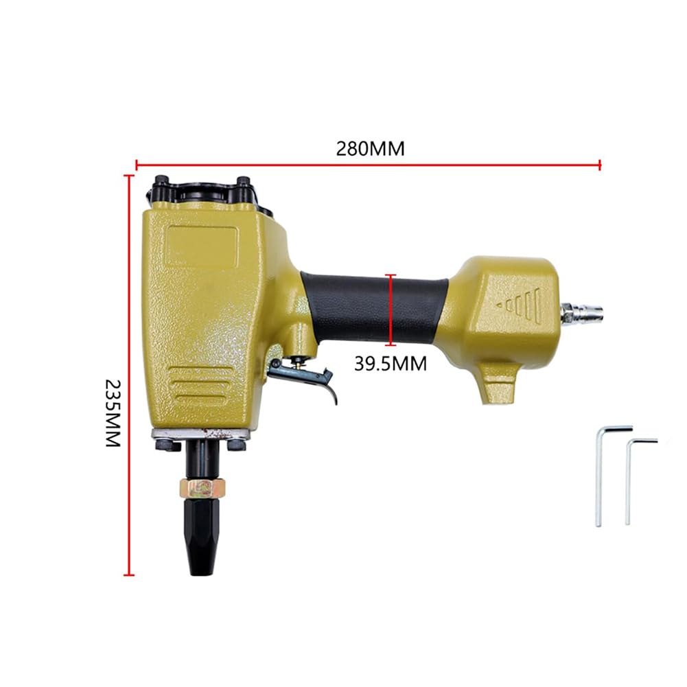 Gertrude 3–6,5 Mm Druckluft-Stanzpistole, Lochstanzer Für Metallplatten, Druckluft-Stanzmaschine Für Eisenplatten, 1/4-Zoll-Anschluss Gold,1