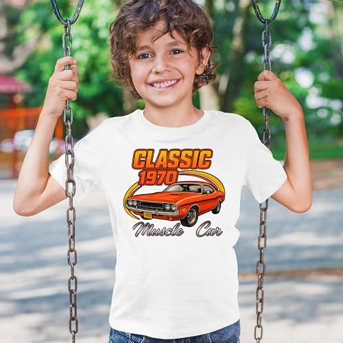 Classic 1970 Muscle Car Youth Graphic Short Sleeve T-Shirt4
