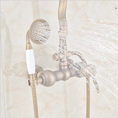 Baignoire douche laiton antique Gowe kit mural rétro 20cm