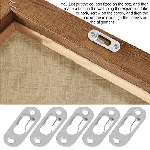 Image of 40 Pcs Silver Keyhole Hangers, Unique Protruding Design Key Hole Hanger Bracket, Invisible Shelf Hanger Picture Hanging Hardware for Picture Frame or Frames Connection