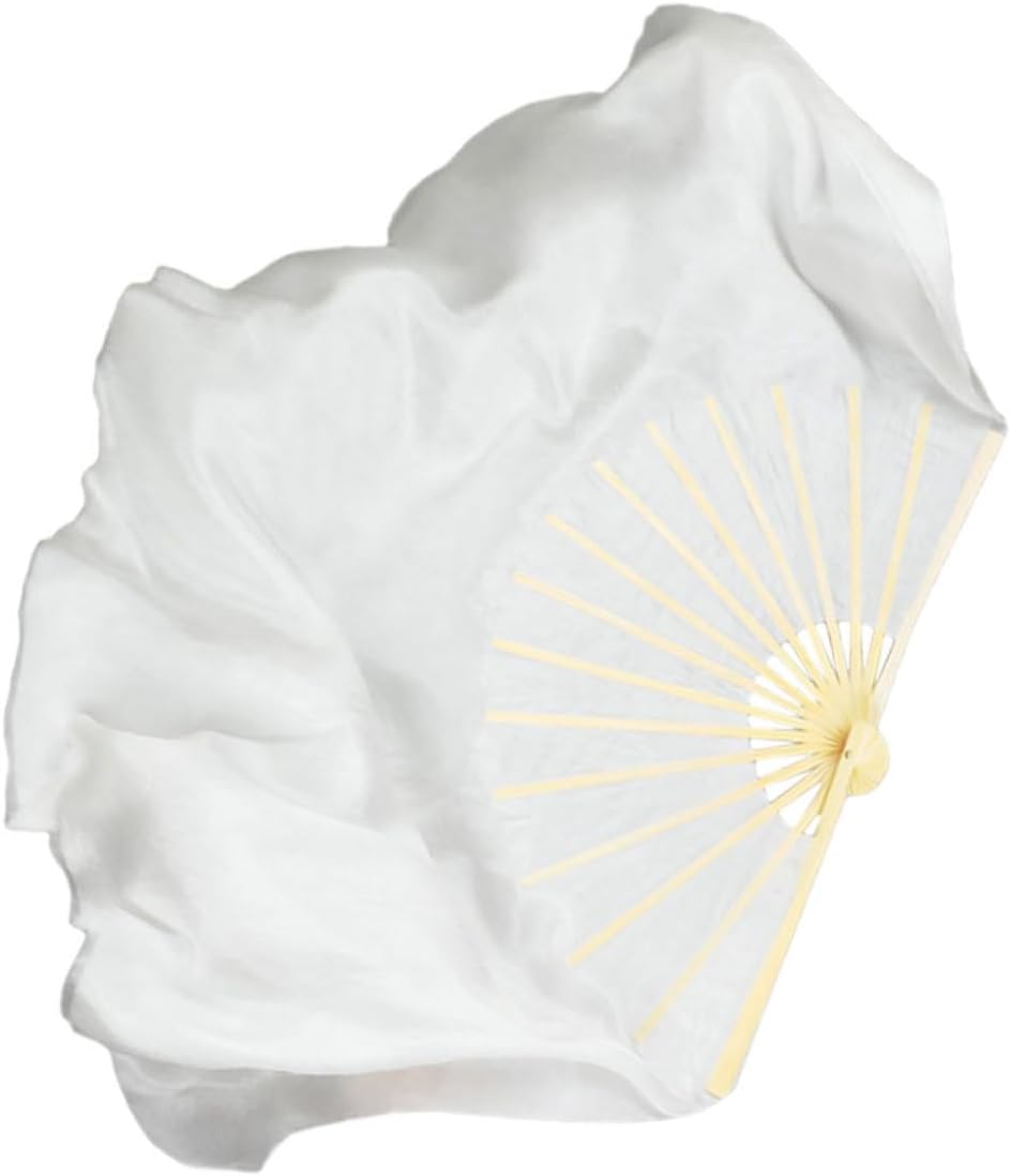 STOBAZA 5pcs Long Silk Fan for Dance Performance Soft Folding Hand Fan for Belly Dancing Festivals Weddings and Parties Comfortable Use