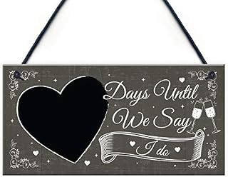RED OCEAN CHALKBOARD Days Until Wedding Decoration Hanging Plaque Wedding Party Decoration Keepsake