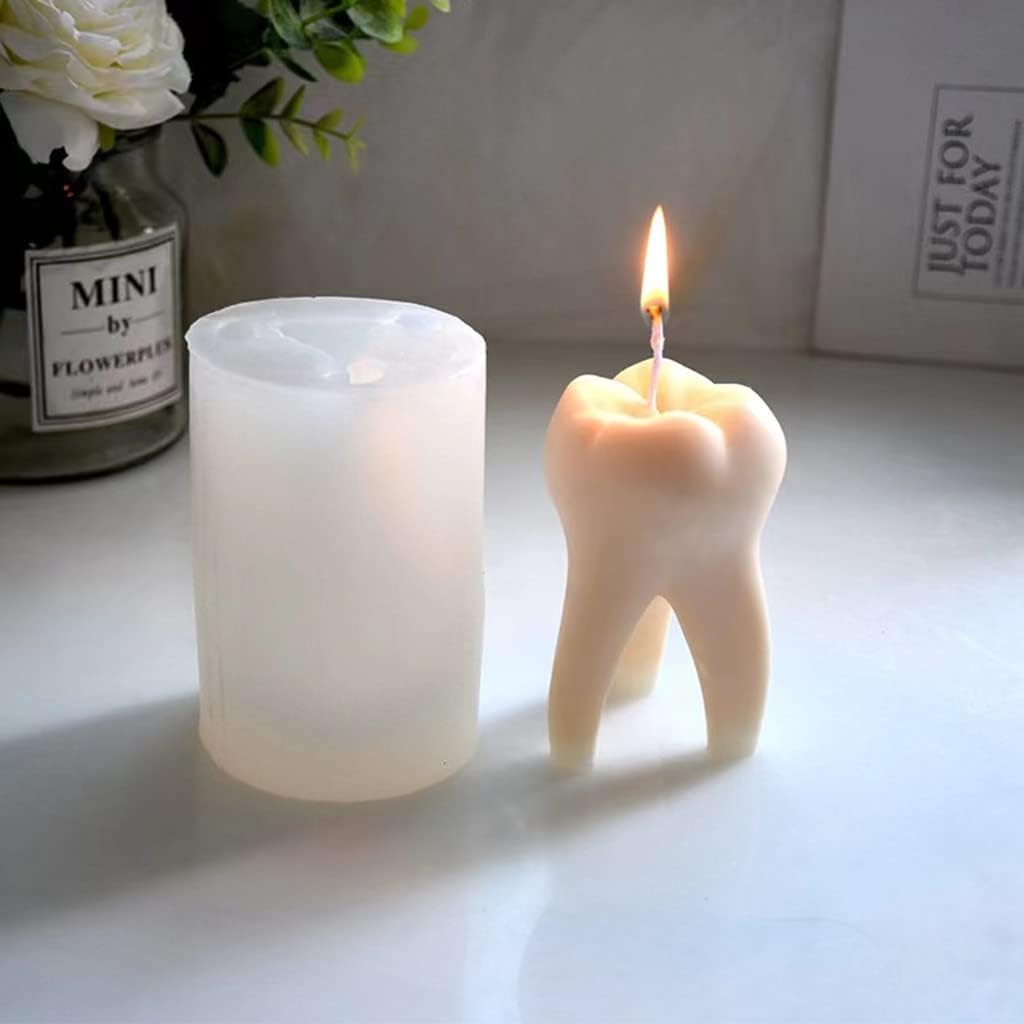 Tooth Candle Moulds, Creative Silicone Molds,Non-Stick Epoxy Resin Casting Silicone Molds for DIY Candles Handmade Soap Mould, Hand Crafts for Home Wedding Party Decoration
