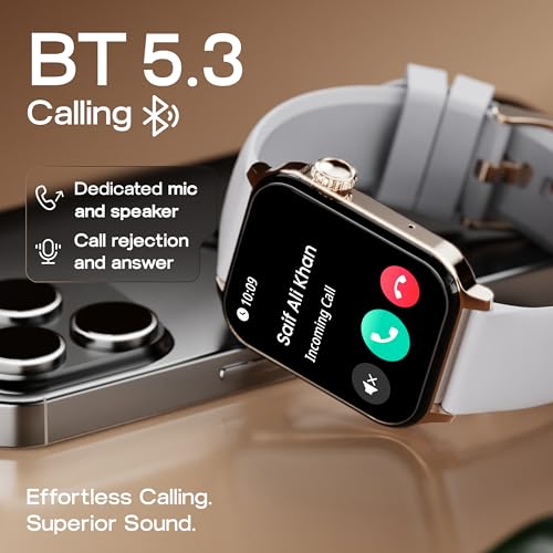 Image of GOBOULT Drift2 Smart Watch 1.83'' HD Display,15 Days Battery Life, 150+Watchfaces, 500 Nits Brightness, AI Voice Assistant, SpO2 Monitoring (Carbon Black) (Storm Grey)