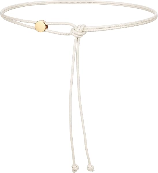 VONMELLI Thin Rope Belts for Women Skinny Leather Tie Waist Belt for Dress