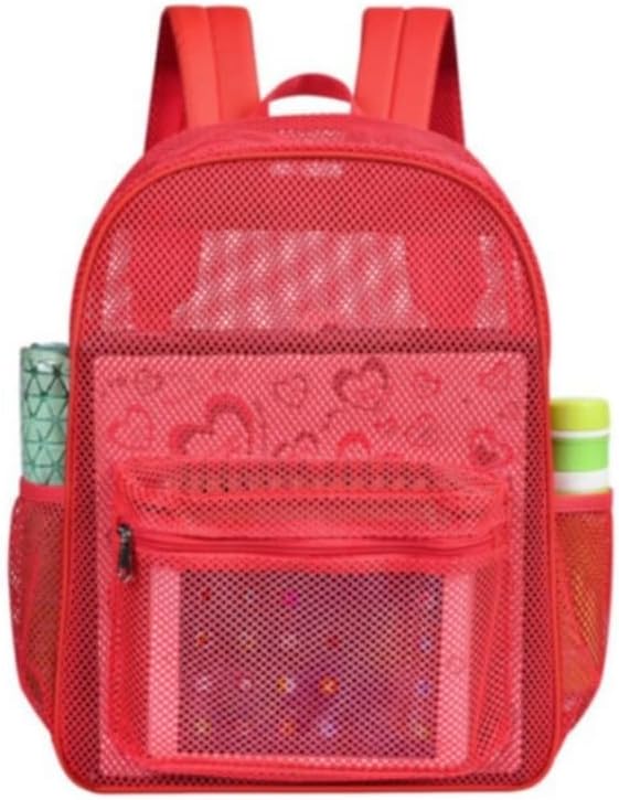 Breathable Mesh Backpack External Frame Design for Comfortable Travel Beach Trips and Toiletry Storage (Grey)