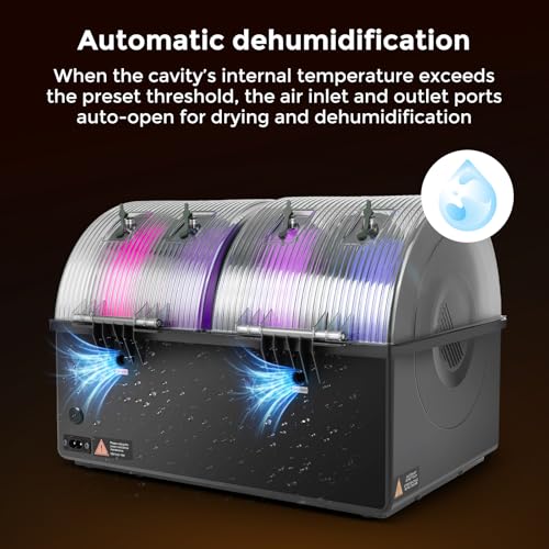 Image of Comgrow Filament Dryer 4 Spools, SH03 Filament Storage Box, 200W PTC Heats Up to 85C, Fast Drying Auto Dehumiditification Dual Independent Heating Chambers for PLA PETG ABS TPU ASA1.75 /2.85 mm