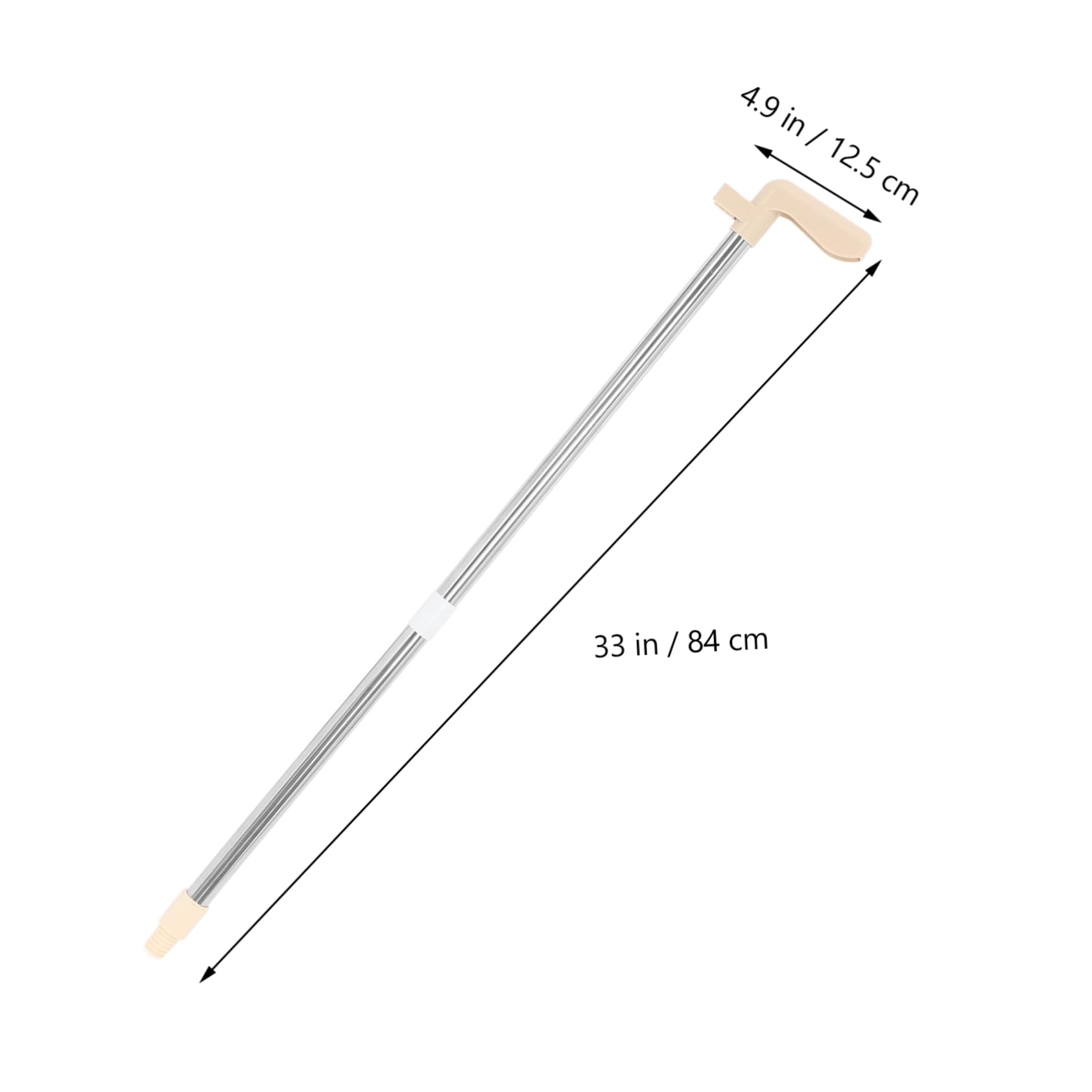 Mikinona Metal Dustpan Handle Replacement for Detachable Sweeper Pole Rod Accessory Strong Buckle for Easy Cleaning Random Color