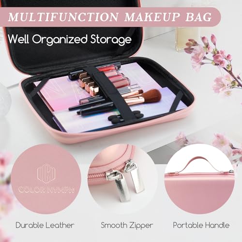 color nymph makeup for teens with reusable pink handbag all in one girls makeup sets makeup kits for girls women with eyeshadow blushes bronzer highlighter lipgloss