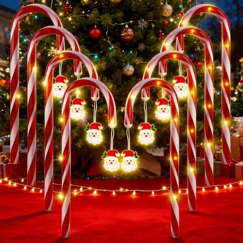 LED Zuckerstangen Lichterketten Weihnachten 8 Stück LED Zuckerstange...