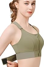 Women Polyester Spandex High Impact Front Zip Sports Bra Fitness Criss Cross Back Crop Tops for Gym, Yoga & Workout - Size: M-4XL