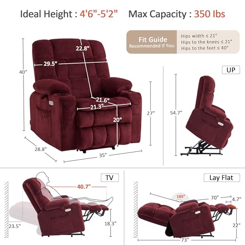 Image of MCombo Small Dual Motor Power Lift Recliner Chair for Petite Elderly, 7893