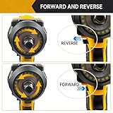 Cordless Impact Wrench for Dewalt 18V 20V Max Battery, 700Nm 1/2 inch Brushless Impact Gun, Electric Impact Driver 3 Speeds Adjustment with 6 Sockets for Car Furniture Car Tyre Change - Image 7