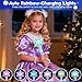 KingGlee Light Up Snowflake Wand with Music, Motion Sensitive Magic Princess Toy Wands for Kids Girls Birthday Roleplay Party Favor 2 Pack, Blue & Pink