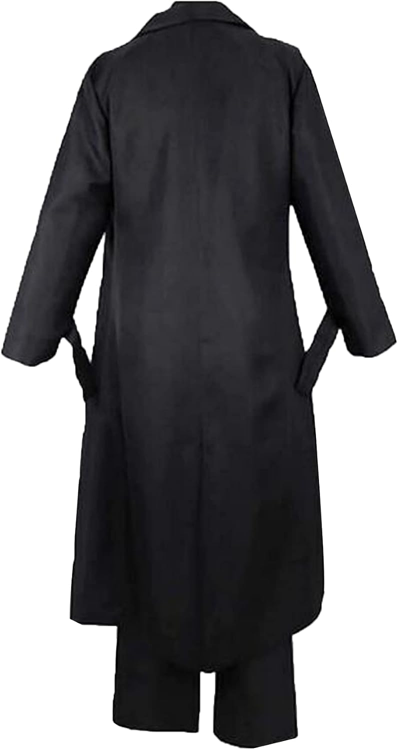 Poetic Walk Anime Cosplay Costume Mens Uniform Jacket Halloween Black Trench Coat Only