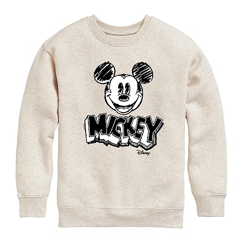 Disney Mickey Mouse Sketched - Youth Crewneck Fleece Sweatshirt