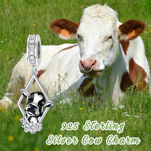 Abalorios de vaca en plata de ley 925 PROESS para pulseras 5