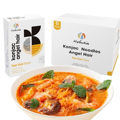 Image of Hethstia Konjac Ramen Shirataki Noodles, 6 Pack Tom Yum Flavor Instant Food(61.38oz), Low Carb
