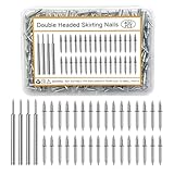 400 Pcs Double Headed Skirting Nails With 4 Pcs Fixing Sleeve Tools - Invisible Seamless Installation Kit For Baseboards, Trim & Interior Decoration​