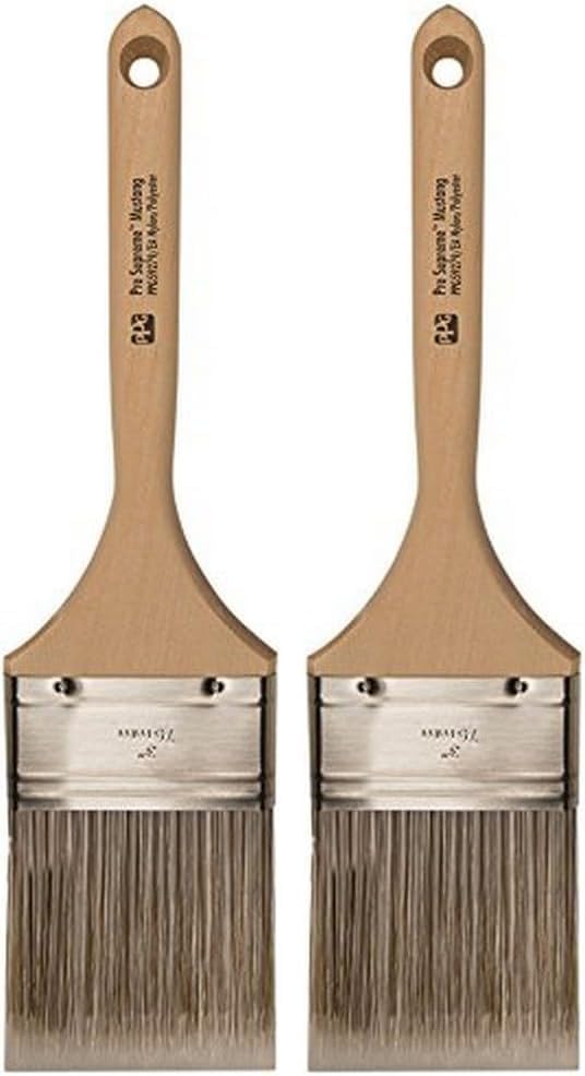 ProSupreme Flat Sash Paint Brush, 3", Nylon Polyester for Sharp Cut-in Ability and Long-Lasting Use (Pack of 2)