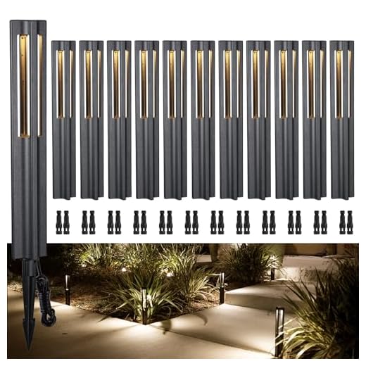 LEONLITE 12-Pack Low Voltage Path Lights, 3W LED Landscape Pathway Lights, Outdoor Landscape Lighting for Driveway, Garden, Aluminum, 12-24V AC/DC, ETL Listed, IP65 Waterproof, 3000K Warm White, Black