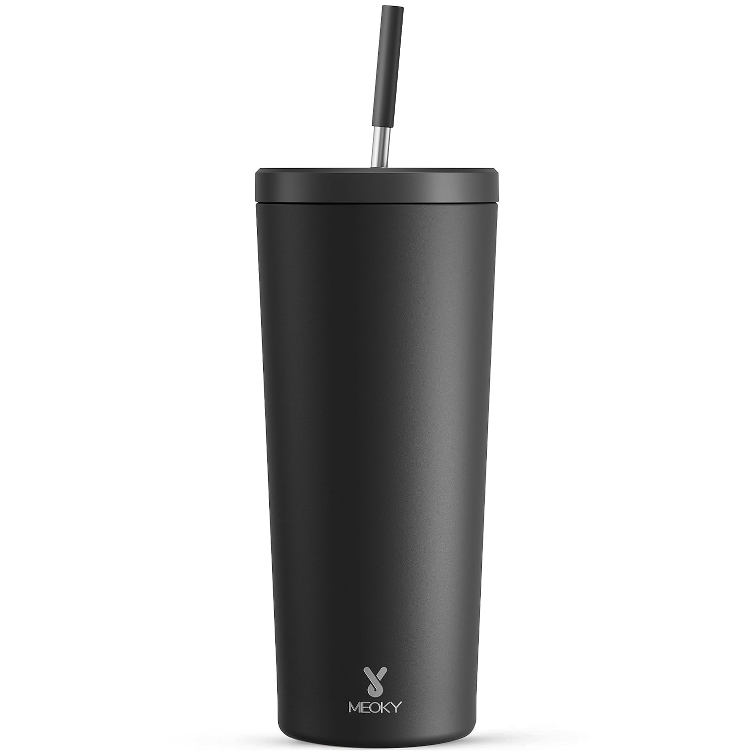 Meoky 24 oz Insulated Tumbler with Lid and Straw