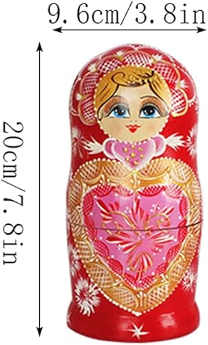 Miniatura 2 de ECVYGJ Nesting Rolls 10pcs Russian Russian Nidification Dolls, Russian Wood Matryoshka Hand Toys for Children Christmas Home Home Decoration Wishing