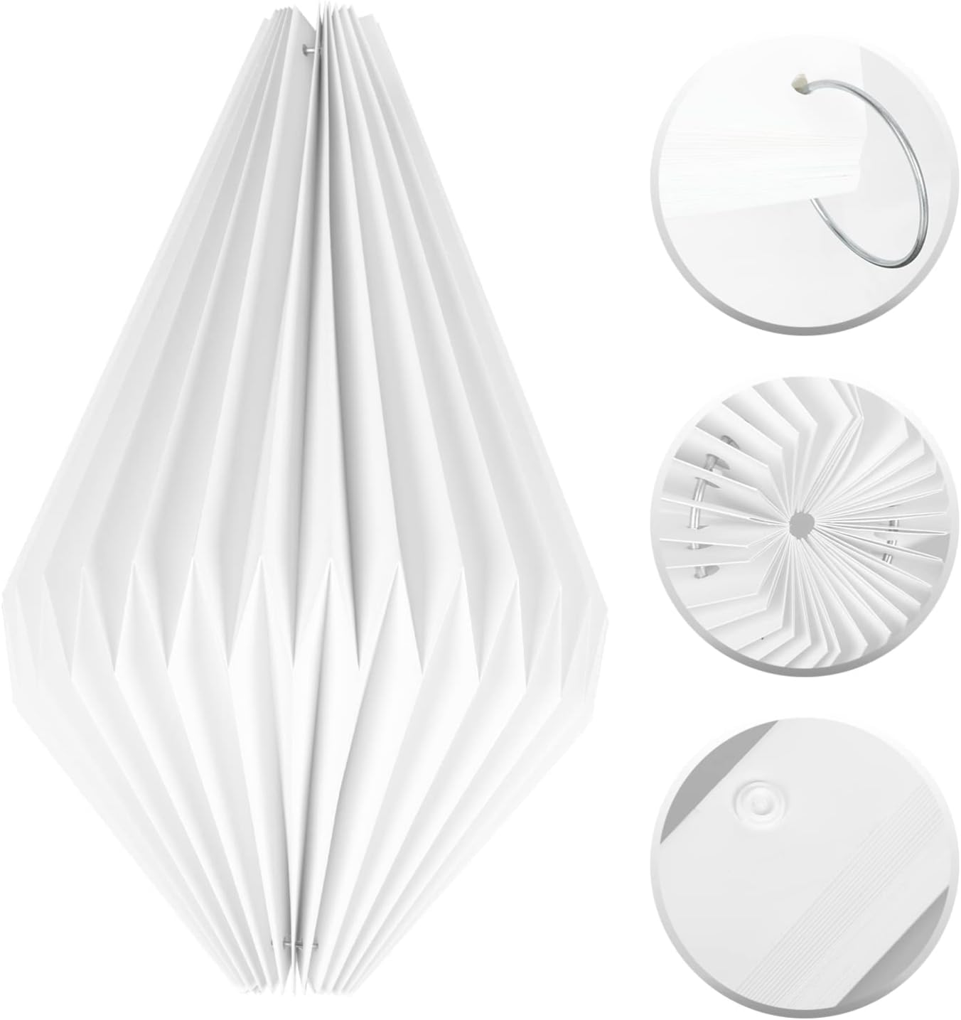 minkissy Nordic Style Geometric Hanging Lamp Shade Light Cover for Hotel Bar Home Decor 18X12X12 Inch Paper Lampshade