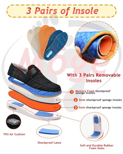 Mens Lightweight Shoes Walking Extra Wide Fit Trainers Men's Orthopaedic Slip-On High Arch Support Toe Box Breathable4