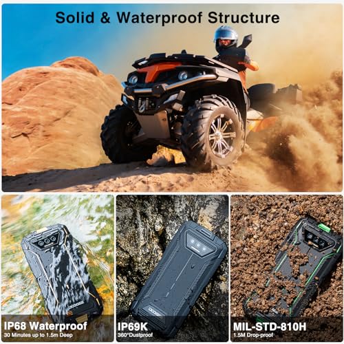 DOOGEE S41 PLUS [2024] Rugged Smartphone, 8GB RAM+128GB ROM (TF 1TB) Telefono Indistruttibile Android 13, 5.5” IPS HD+ Display, 6300mAh, 13MP+8MP, Octa Core, IP68/69K/Dual 4G SIM/NFC/OTG/GPS/Face ID