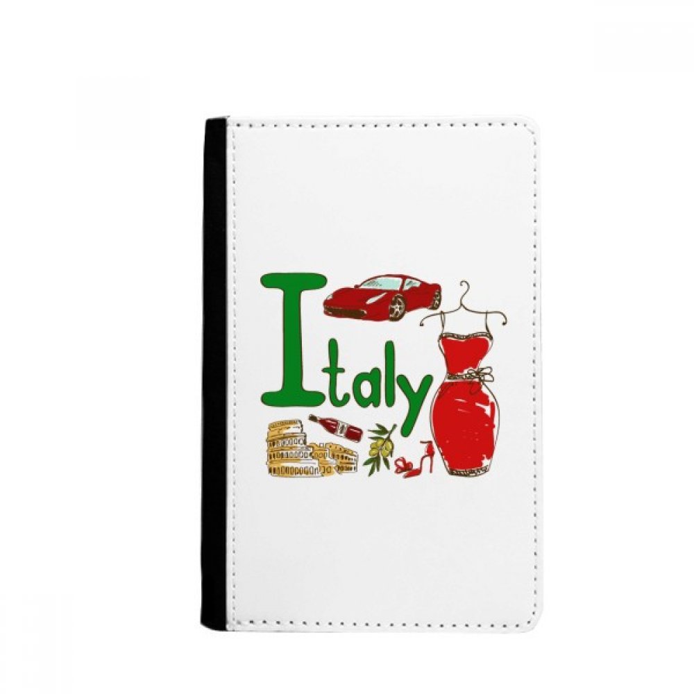 Italy National symbol Landmark Pattern Passport Holder Notecase Burse Wallet Cover Card Purse