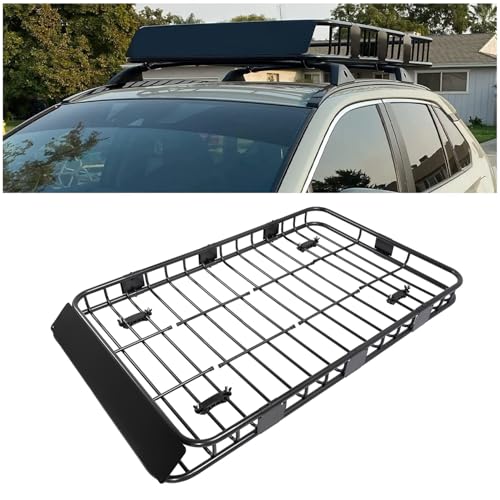 ECOTRIC 67' x 39' x 5.1'' Universal Roof Rack Cargo Carrier Basket with Extension Heavy Duty Steel...