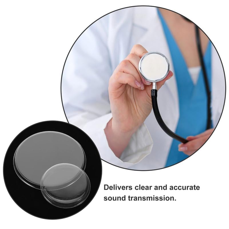 4pcs Stethoscope Diaphragm Replacement for Adults and Pediatric Stethoscope Accessories, White Multifunctional Spare Parts Compatible with Cardiology and Use