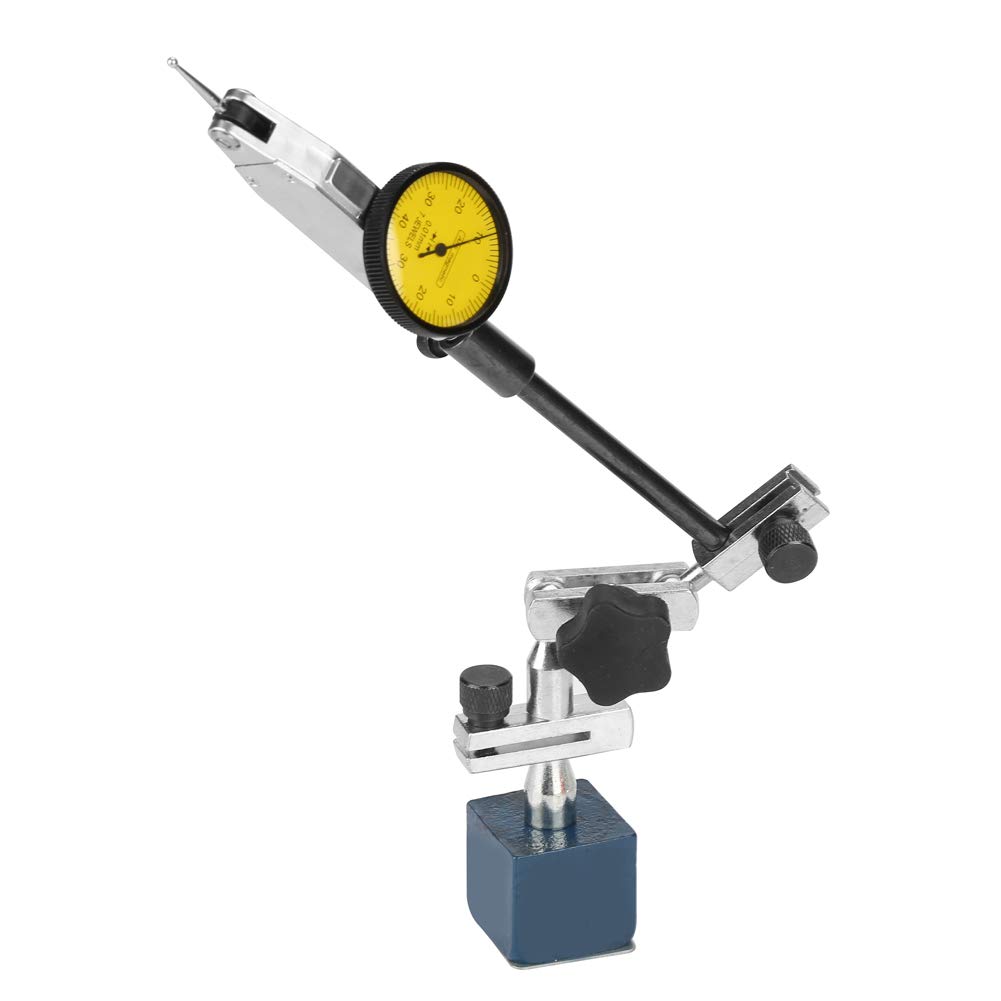 Base magnética, 0-0.8 mm Indicador de dial magnético Base Soporte de soporte Soporte de aleación de aluminio Soporte de calibre pequeño ajustable para indicador de dial y comparador