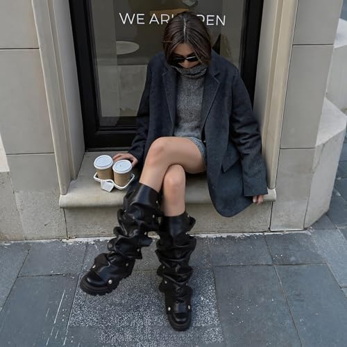 VOMIRA Slouchy Boots for Women Fold Over Boots4