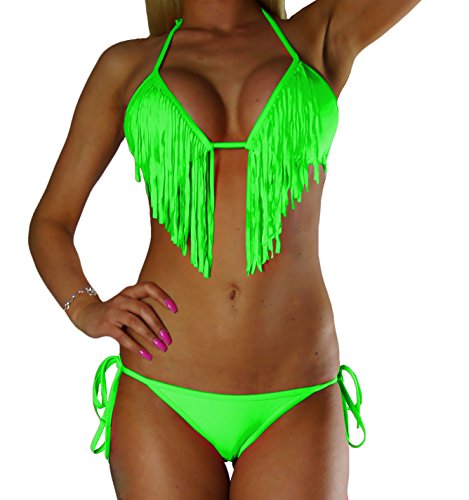 ALZORA Bikini Damen Fransen Tassel Fringe...