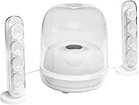 Harman Kardon HK SoundSticks 4-2.1 Bluetooth Speaker System with Deep Bass and inspiring industrial design (White)