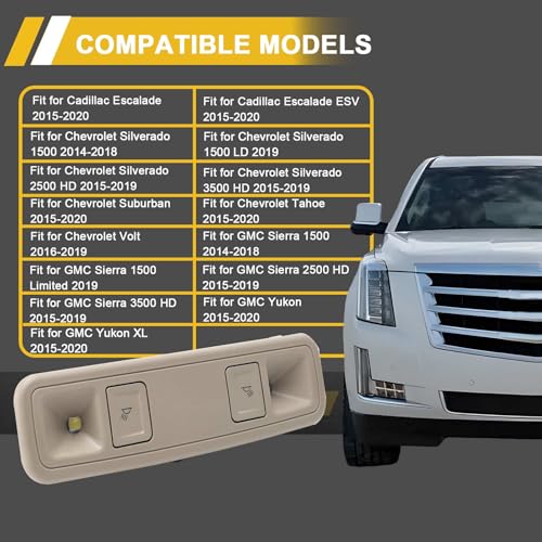 Lámpara Interior Beige para Cadillac y Chevrolet 2014-2020 miniatura 2