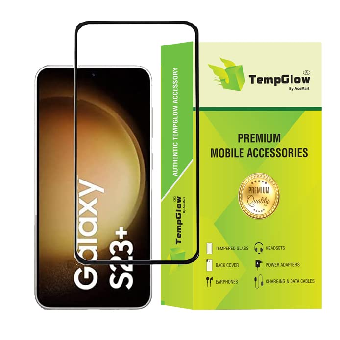 Image of Screen Protector for Samsung Galaxy S23 Plus 5G | S23+ 5G (Black) Tempered Glass Edge-to-Edge 6D Screen Guard With Installation Kit