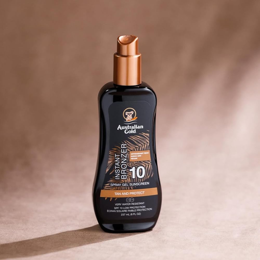 Australian Gold SPF 10 żel w sprayu plus bronzer, 1 opakowanie (1 x 237 ml)