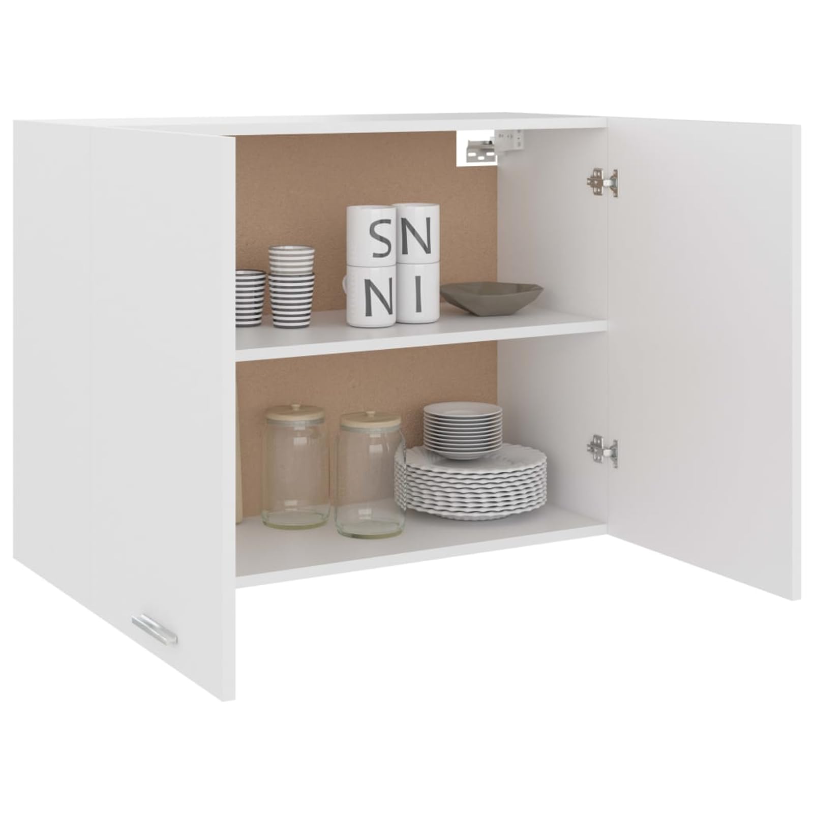 Gecheer Hängeschrank Lyon Weiß 80x31x60 cm Holzwerkstoff Wandschrank Lagerschrank Küchenschrank für Kochutensilien Vorräte