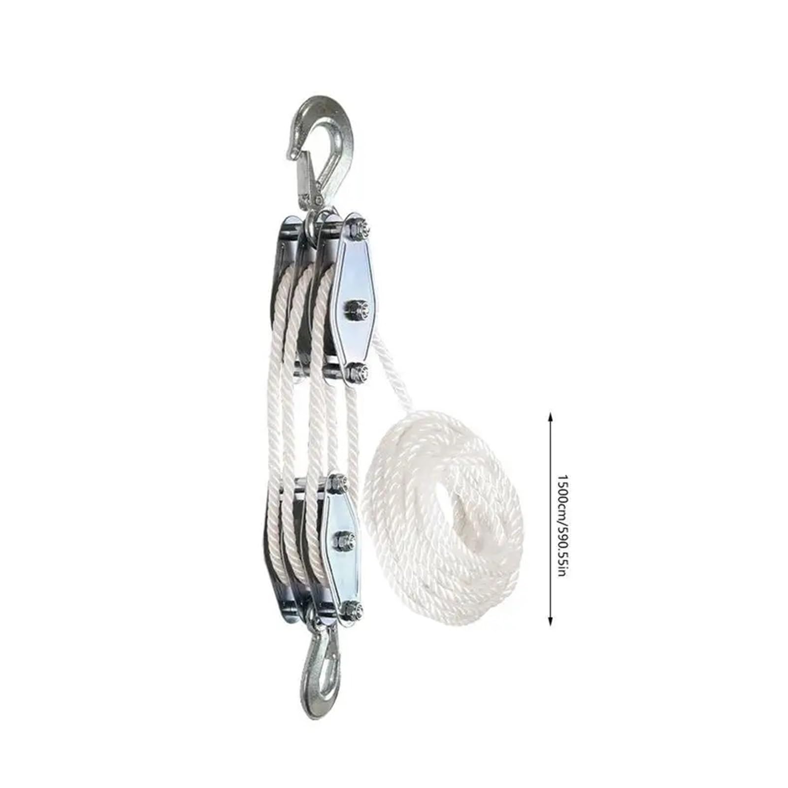 Polea de polea pesada 6:1 de bloque Du y aparejos, potencia de elevación de 2200 libras, sistema de polea de metal multifuncional para C, ideal para uso industrial y de bricolaje