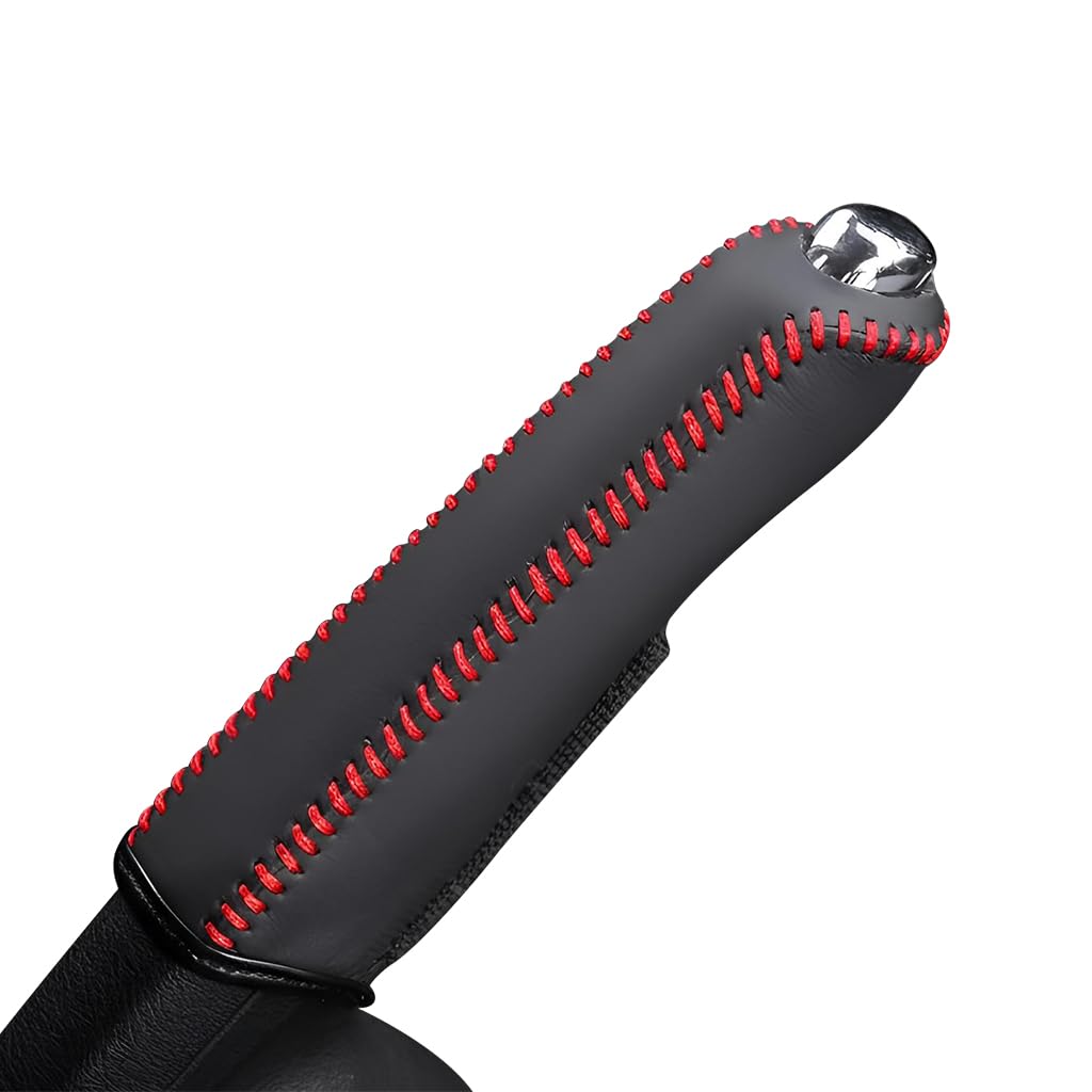 Car Handbrake Cover, Anti-Slip PU Leather Parking Brake Cover with Stitching Details, Universal Slide-on Handle Brake Cover Handle Guards-image-33