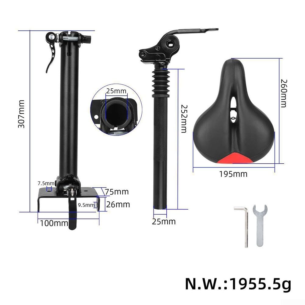Siège de trottinette électrique pliable en aluminium - Coussin de siège réglable en hauteur - Accessoire pour scooter électrique Kugoo M4 Pro