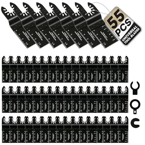 Coselena 55-Piece Multi Tool Blades Set – Heavy-Duty Oscillating Saw Blades for Wood, Plastic, and Soft Metal – Universal Fit for Precision Cutting with Most Oscillating Hand Tools
