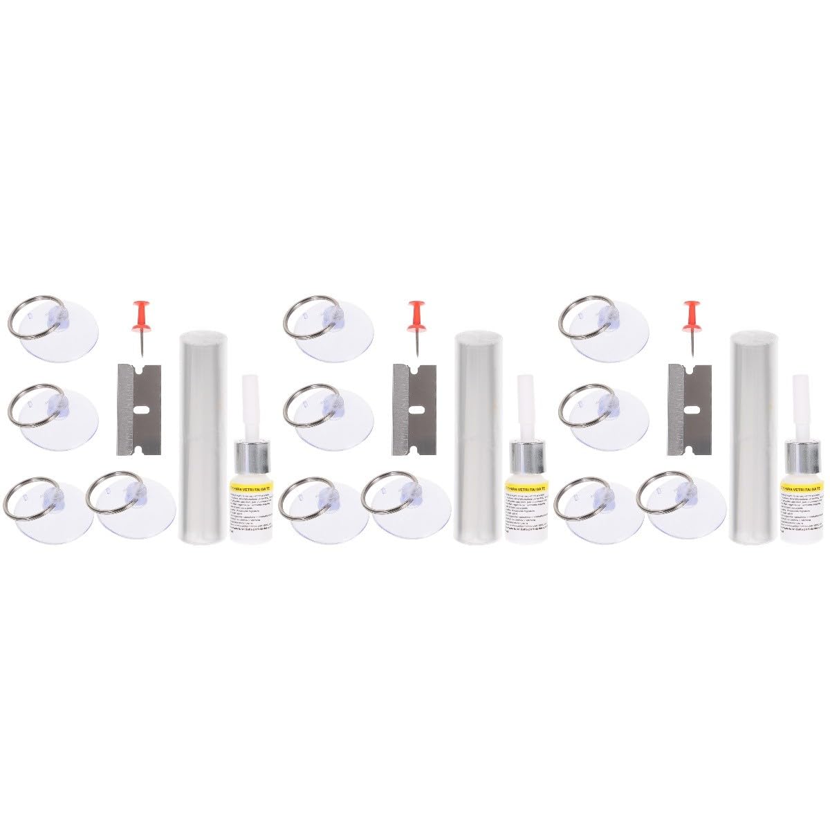 SOLUSTRE 3juegos Kit De Reparación De Grietas De Parabrisas Herramientas De Reparación De Vidrio para Daños Largos Solución Efectiva y Práctica para Grietas y Arañazos Parabrisas