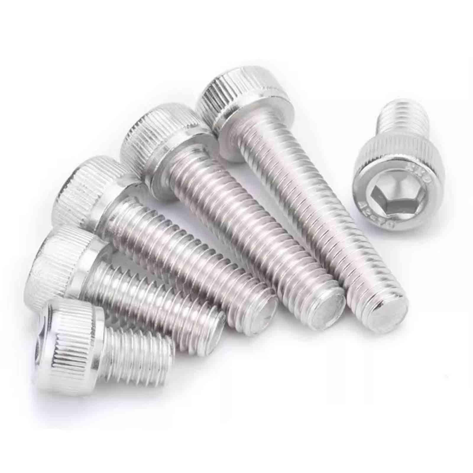 Śruba 50 szt. Śruby z łbem sześciokątnym ze stali nierdzewnej M5 304, w pełni gwintowane, kształt długości 6 mm - 22 mm (M5 x 8 mm)