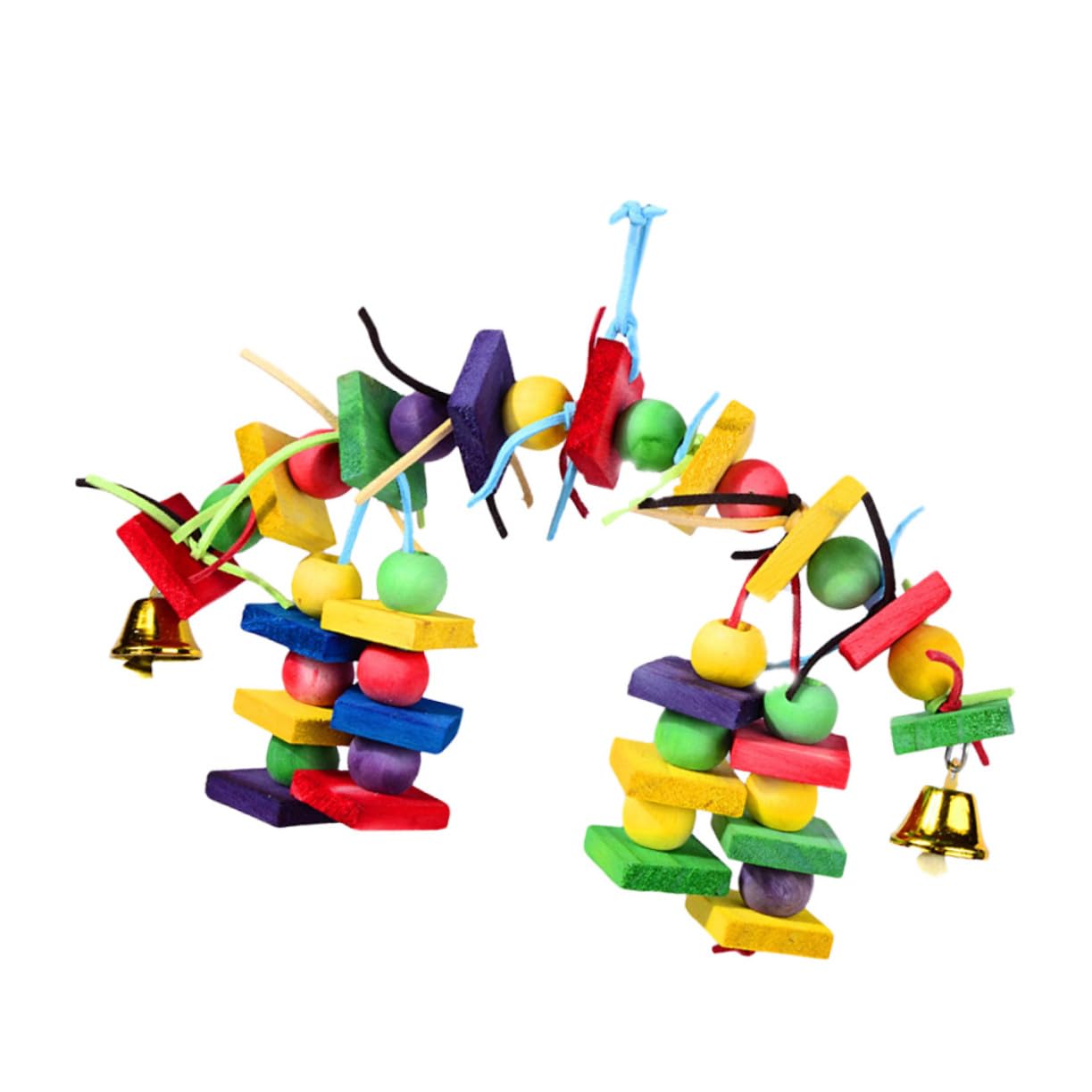 ABOOFAN 3pièces Jouet à Mâcher Bois Coloré pour Perroquet Accessoire Ludique pour Oiseaux Jouet De Jeu Et Amusant pour Animaux De Compagnie